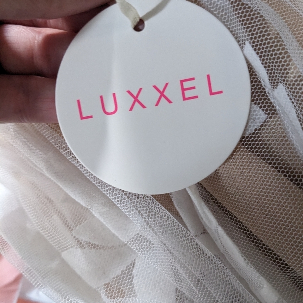 Luxxel NWT Sheer Floral Maxi Dress Sz L - Picture 9 of 12